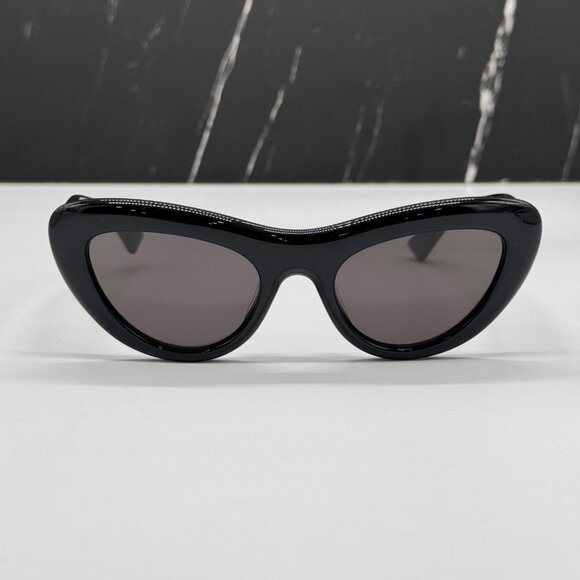 NEW BV1282S 001 BOTTEGA VENETA BLACK CAT EYE WOMEN SUNGLASSES - Picture 5 of 14